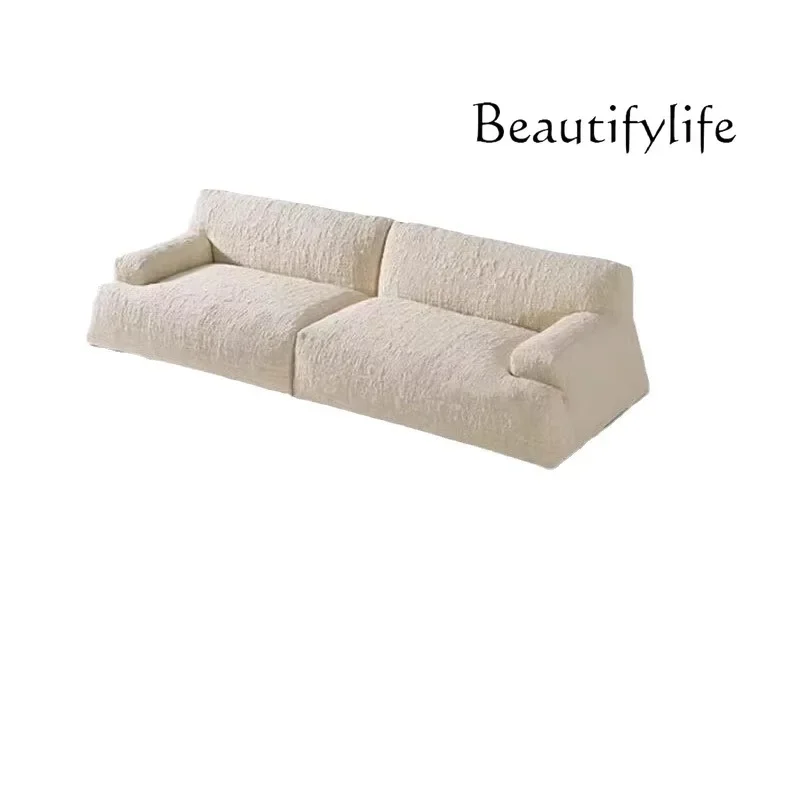 Cream style fabric sofa living room modern simple straight row designer style high sense fashion