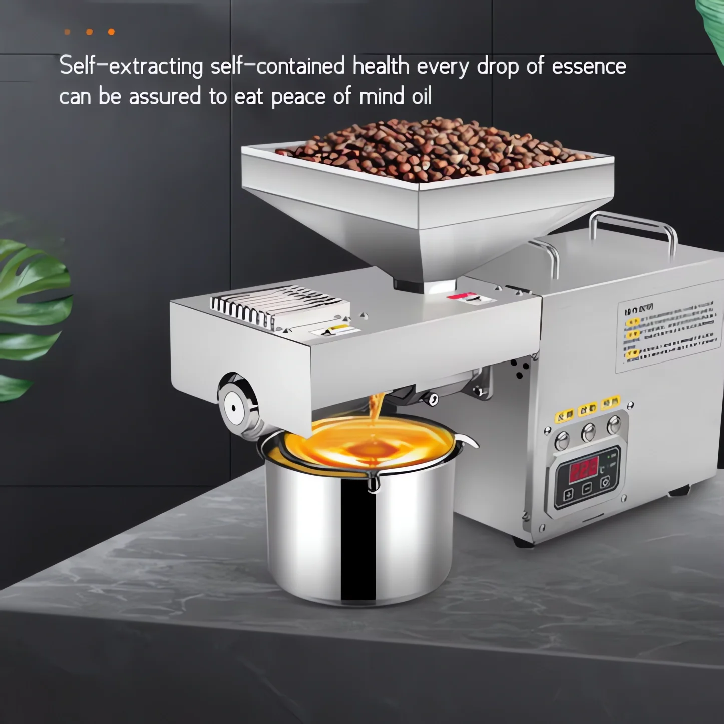 

Oil Press Machine Extractor - Cold&Hot Press Automatic Electric Oil Maker for Home Commercial, Seeds Nuts Oil Expeller Press