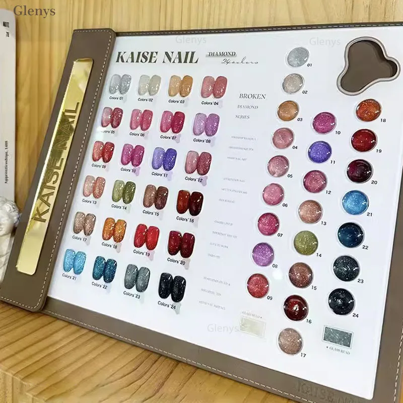 Glenys 24 couleurs vernis à ongles gel net rouge populaire semi permanent gel d'immersion couleur carte UV LED salon de manucure art vernis ensemble