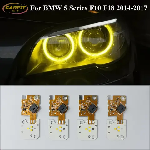 BMW 5 시리즈 F10 F11 F18 2014-2017 용 레몬 옐로우 DRL 보드 LED 헤드 라이트 DRL 모듈 주간 주행 등 칩 63117343876