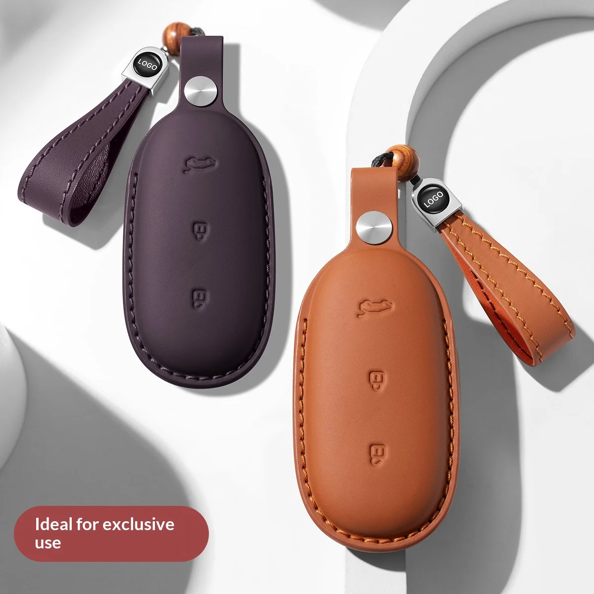 Genuine Leather Car Key Cover For New Li Auto L6 L7 L8 L9 Pro Max Auto Remote Key Shell Protector With Key Ring
