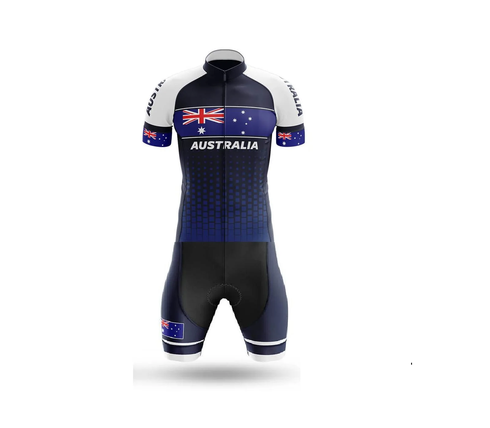 LASER CUT MEN'S CYCLING WEAR CYCLING JERSEY BODY SUIT SKINSUIT WITH POWER BAND Australia NATIONAL TEAM SIZE: XS-4XL