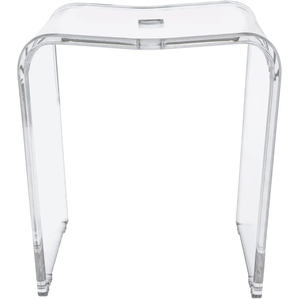 

Shower Seat, U-Shaped Clear Stool Chair Water-Proof Bench, Holds Up to 300 Lbs, Transparent Acrylic Bathroom Stool for