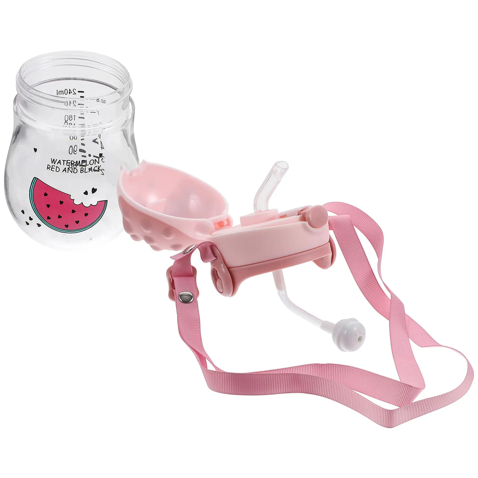 

1Pcs Children's Training Drinking Cup Cartoon Hedgehog Design Portable Baby Straw Cup with Lanyard Measuring Water Bottle