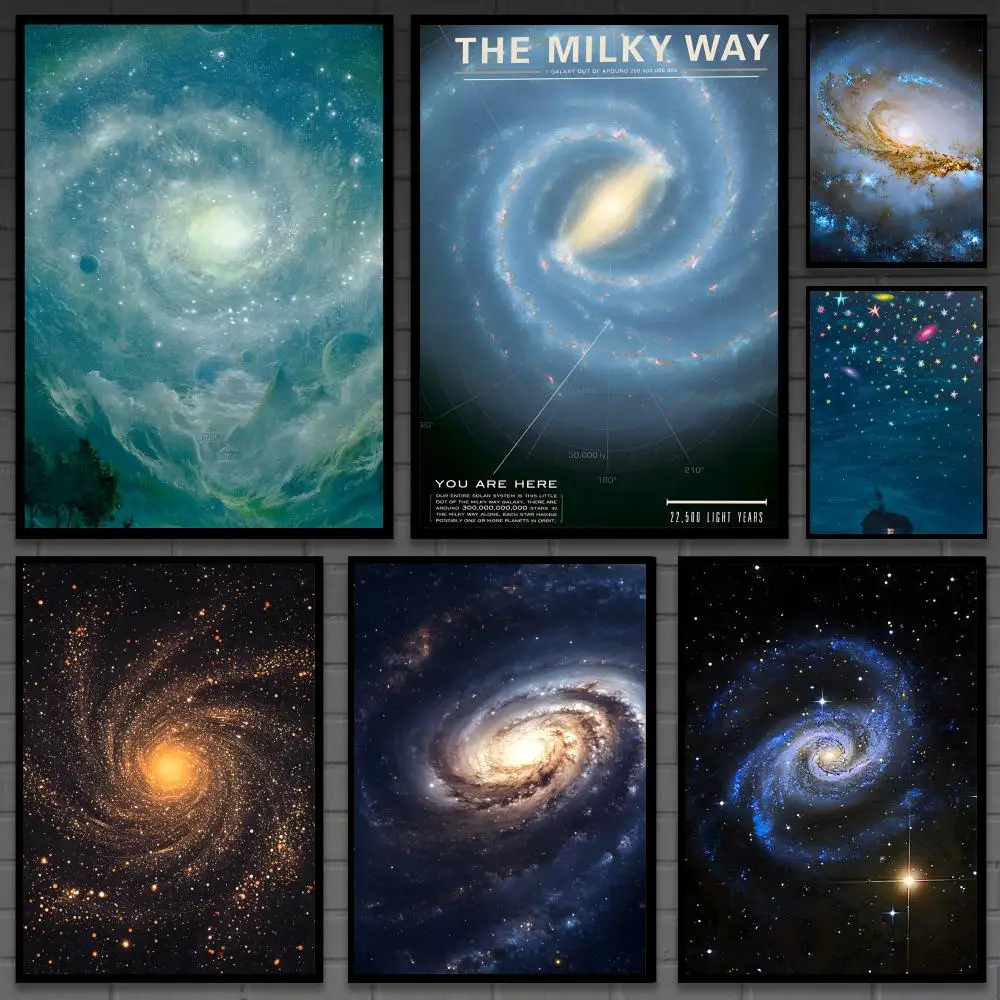 Pretty drem Galaxy starry sky Poster Versatile HD Waterproof Wall Art Self-Adhesive Decor for Any Space Ideal Gift