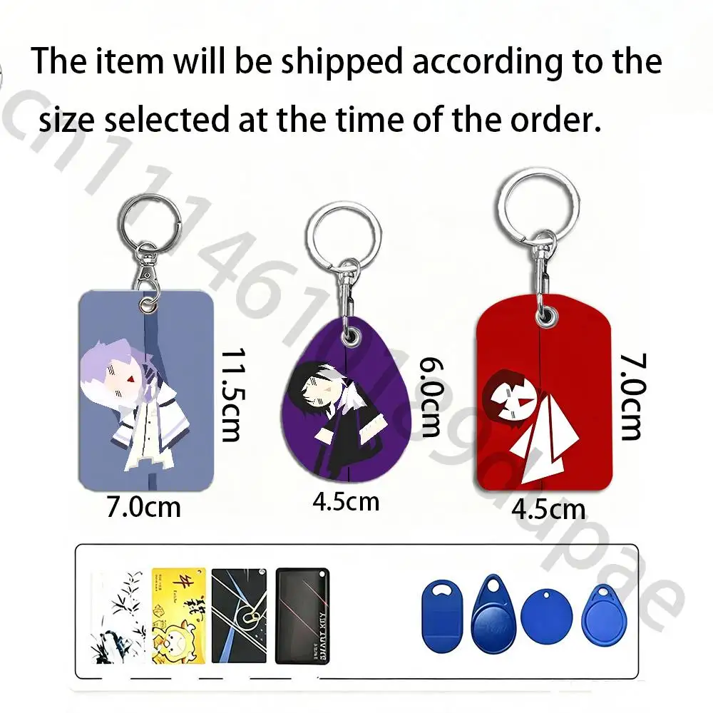 B-Bungo S-Stray Protective Printed Leather Card Case Metal Keychain Accessory