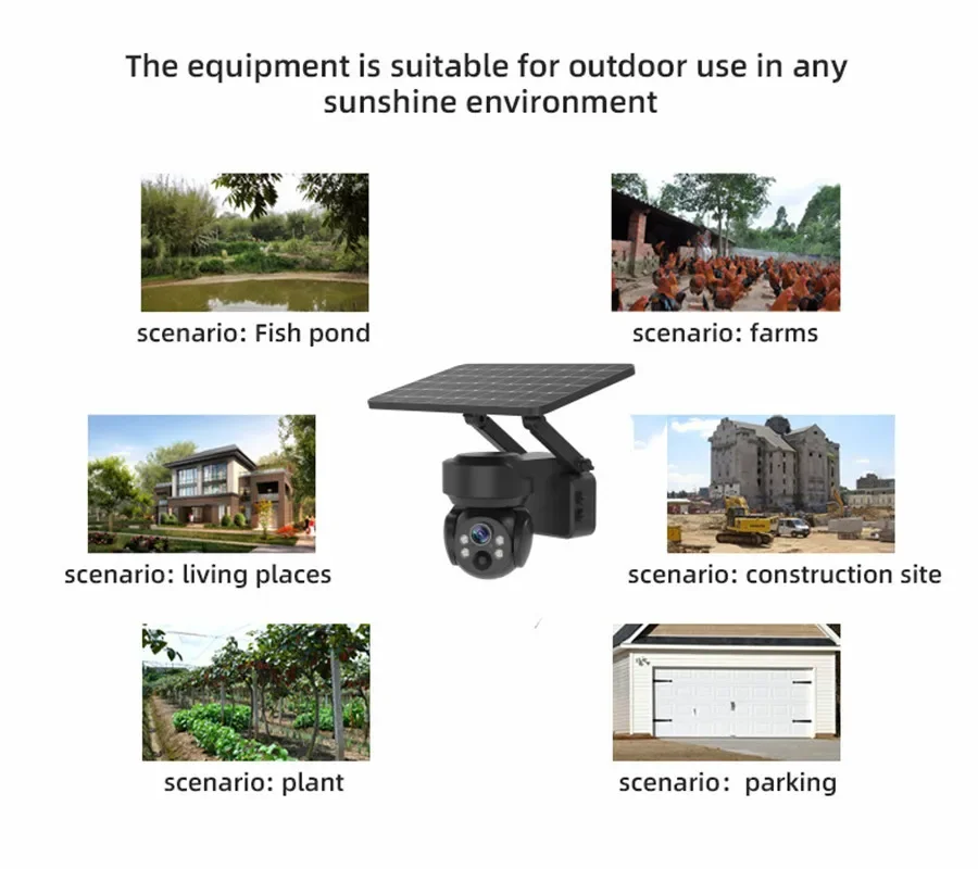 1080MP Solar Wireless PTZ Security Camera Built-in Battery 6W Solar Panel Micro SD Card PIR Detetion Voice Intercom APP Alarm