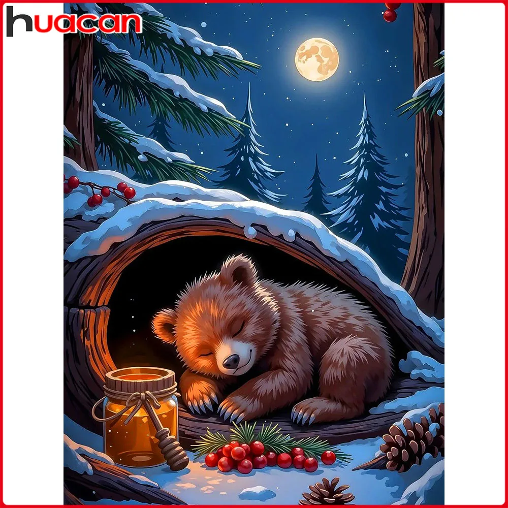 Huacan Volldiamantgemälde Bier Winter Diamant Mosaik Tierlandschaft Neue Kollektion Geschenk