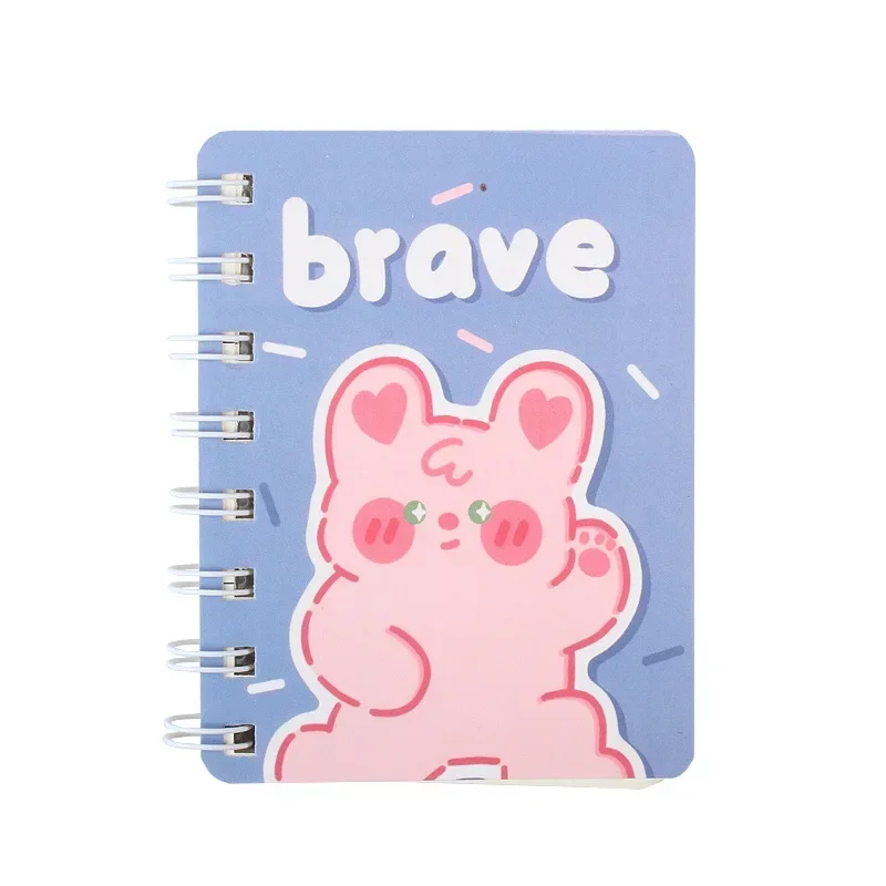 1pc A7 Kawaii Animal Winding Notebooks Bear Rabbit Mini Portable Pocket Notepad Student Stationery Children Gift School Supplies