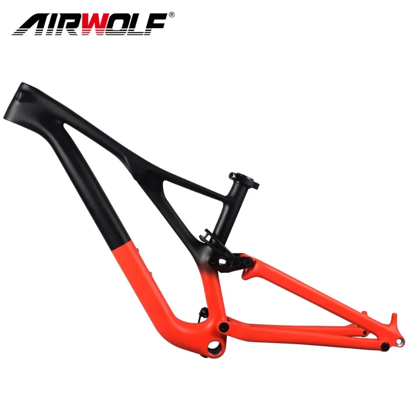 Airwolf 29er Carbon MTB Frame BSA Full Suspension Mountain Bike Frame 148*12mm Thru Axle Carbon Disc Brake Bike Frame