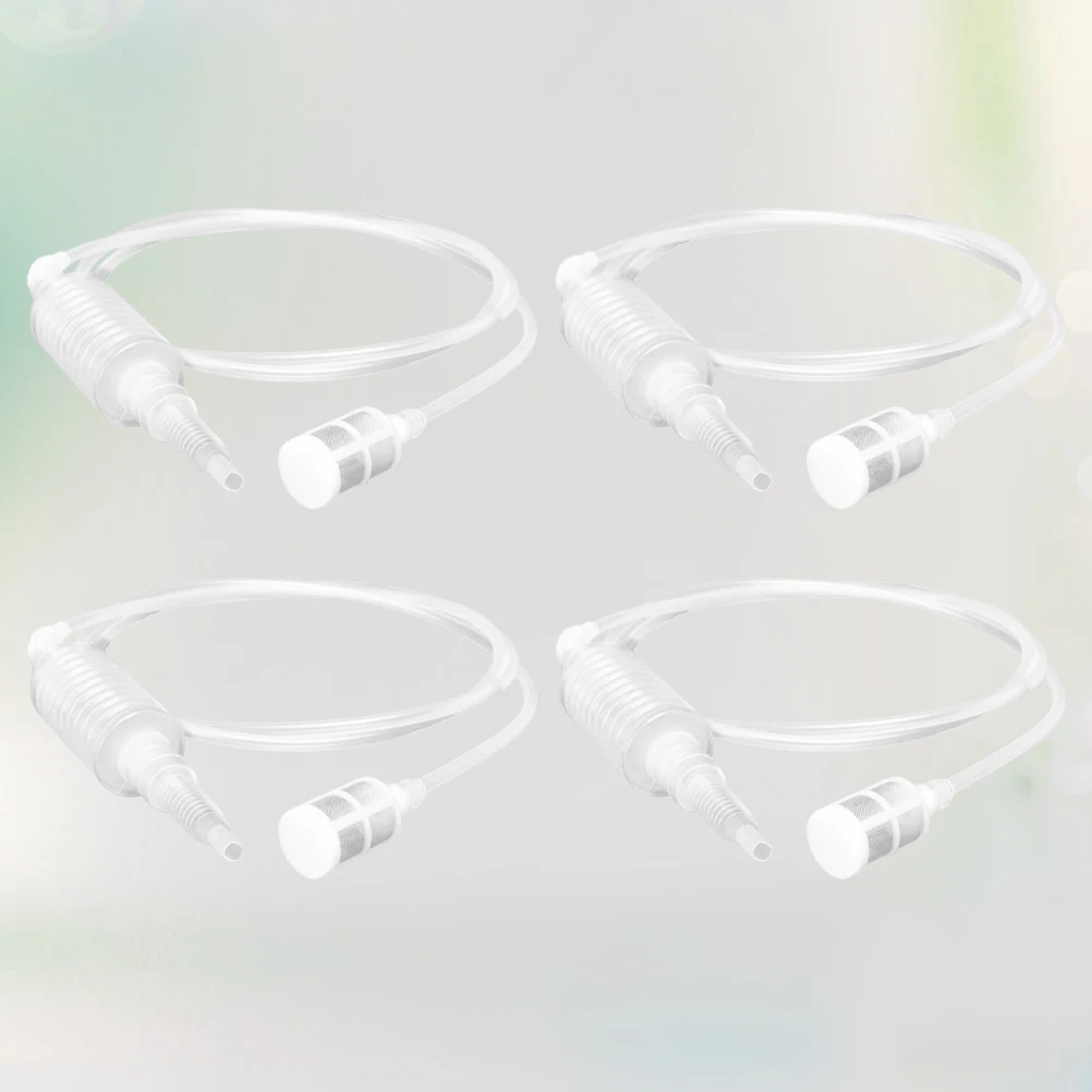 

4pcs Anti-Blocking Filter Sucker Fuel Pump Siphon Hand Pump Water Transfer Tool For Lawn Mower Suction