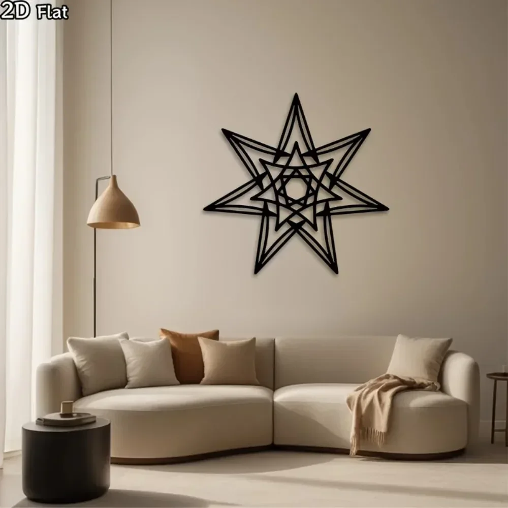 Vintage Iron Starburst Wall Decor - 1pc Metal Star Art for Indoor Outdoor Fence, Elegant Home Gift