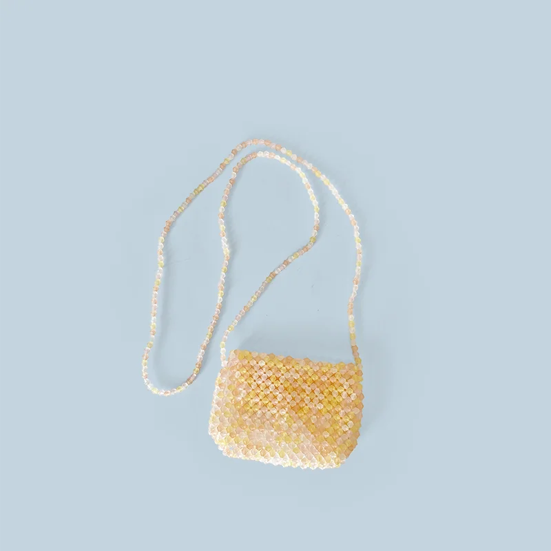 Vintage handmade multi-color bead super mini small bag mouth red envelope retro high-end decoration bag dumpling bag