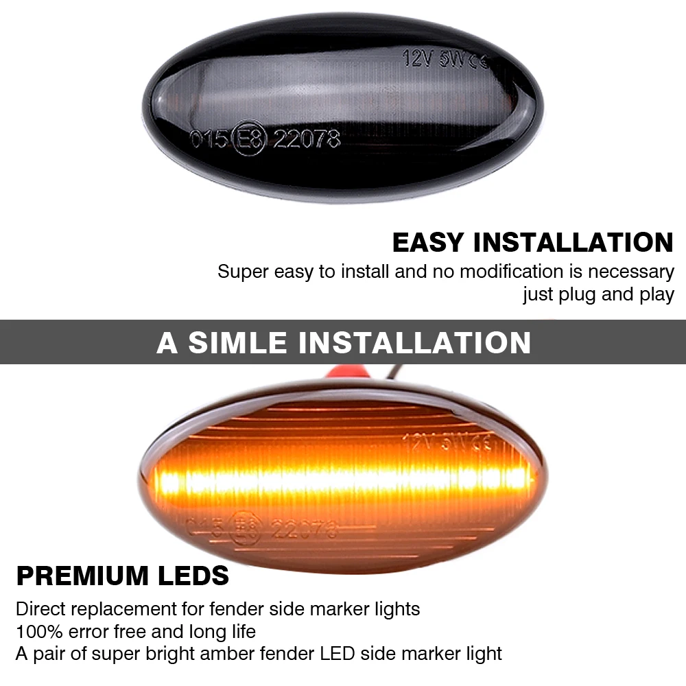 For MAZDA 2 3 5 6 BT-50 MPV II Turn Signal Side Marker Light LED Dynamic Flasher Repeater Blinker 2006 2007 2008 2009 2010