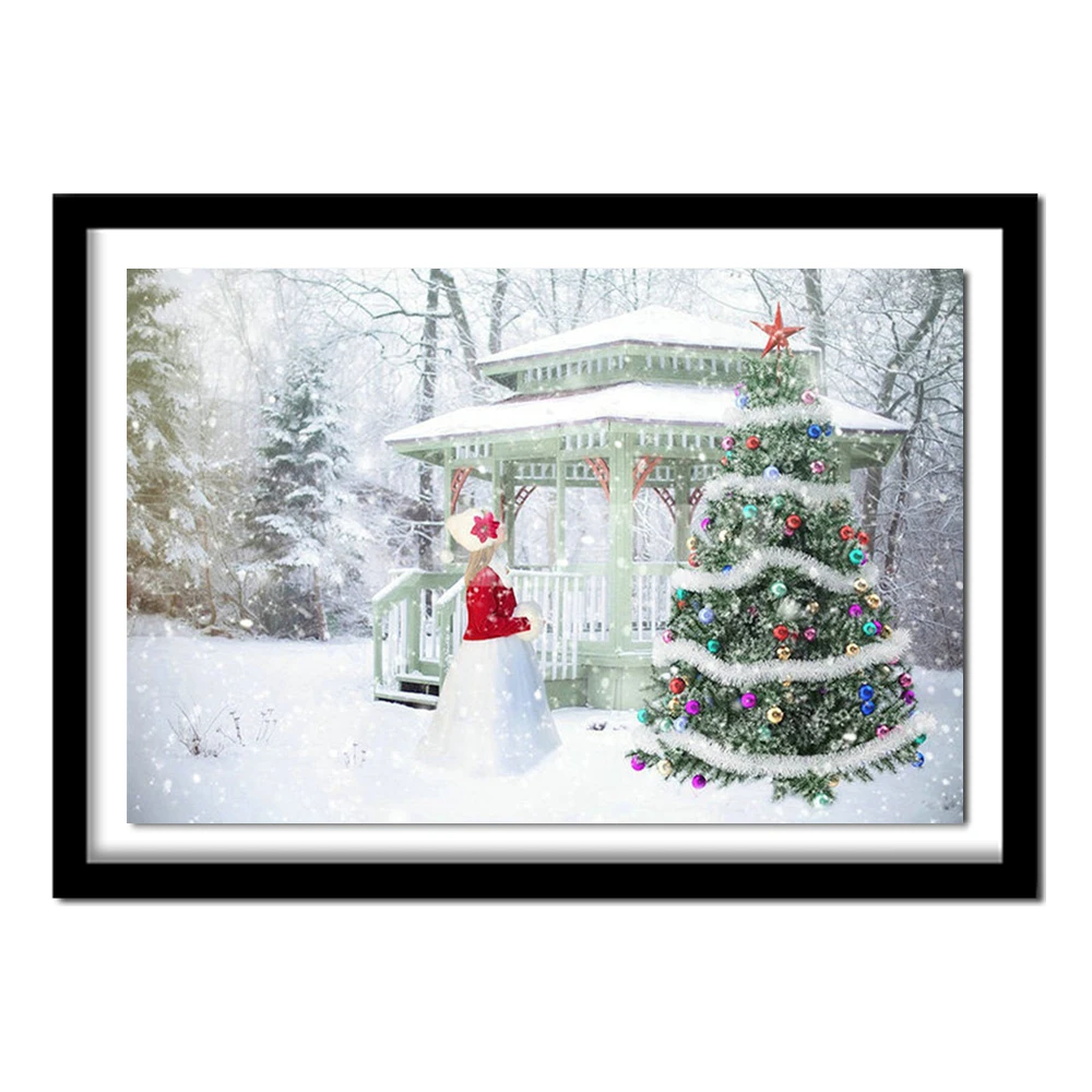 DIY 3D Diamond painting Cartoon Full Round Diamond  Christmas tree Full Square Diamond embroidery Cross stitch girl