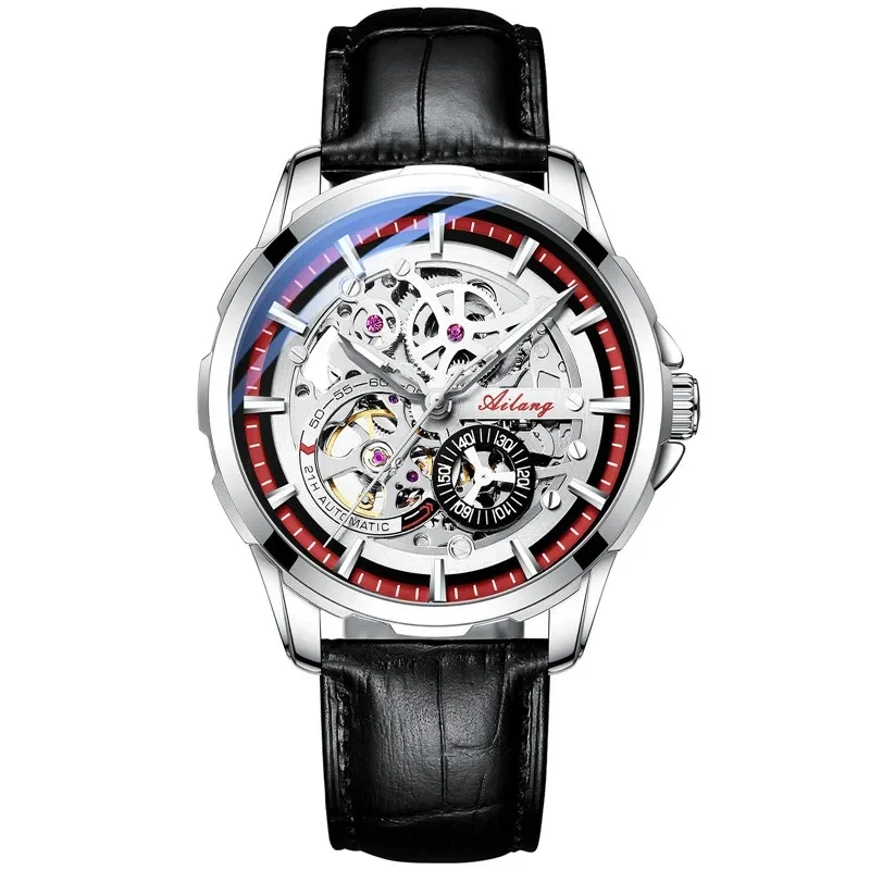 AILANG PD-8650 Unique Skeleton Dial Automatic Mechanical Watch for Men, Luxury Waterproof Wristwatch