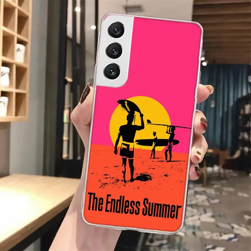 Surfboard Surfing Art Surf Girl Summer Soft Phone Case For Samsung Galaxy S23 S22 Ultra S21 Plus S20 FE S10 Lite S9 S8 + S10E S7