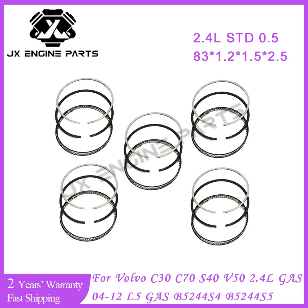 B5244S motor STD 0,5 juego de anillos de pistón para Volvo 2,4 C30 C70 S40 V50 2.4L T5 L5 B 5244 S4 B 5244 S5 30731512 31330245 31330246