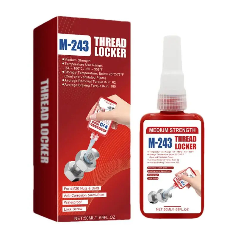 Threadlocker Sealant 50ml Nut/Bolt Locker Automotive Thread Locker Vehicle Thread Locker Sealant For Fasteners Metals And Screw