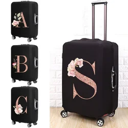 Rose Gold Letter Luggage Case Suitcase Protective Cover Travel Accessories Elastic Luggage Dust Cover Apply To 18-32 Suitcase