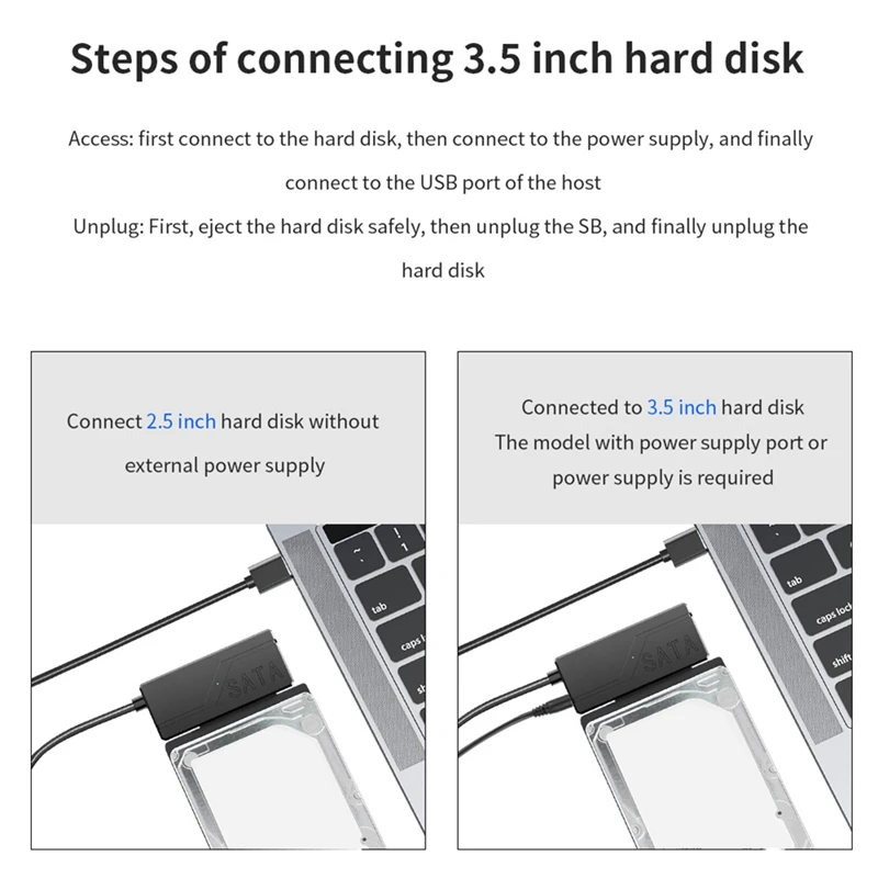 Kabel USB 3.0 do Sata Adapter Sata III do Usb 3.0 Obsługa zewnętrznego dysku twardego 3,5 2,5 cala HDD SSD do 6 Gb/s