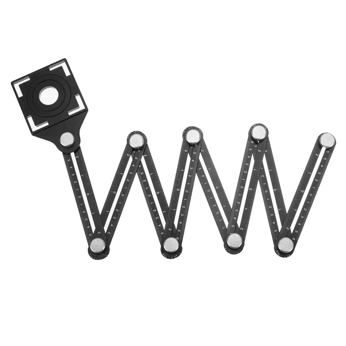 8-fold Construction Multi Angle Measuring Ruler Aluminum Folding Positioning Ruler Tile Hole Locator Wood Tile Flooring Tool