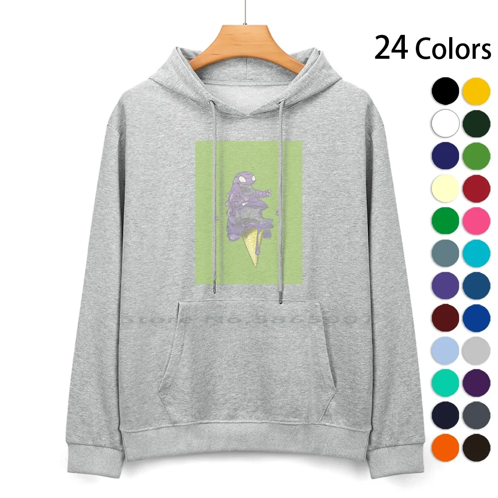 Grimer Cone Cotton Hoodie Sweater 24 Colors Grimer Muk Switch Sword Shield Cute Friends Ice Cream Cone Food Dessert Treat 100%