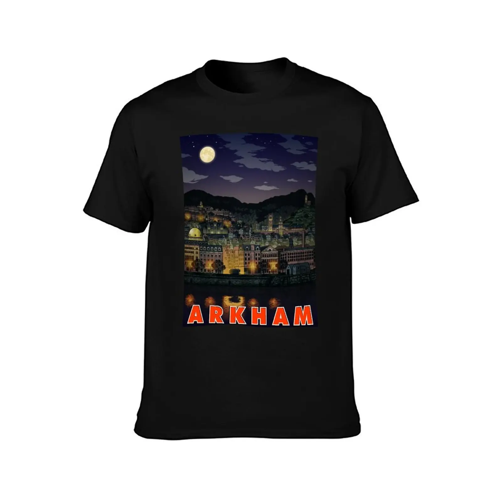 Greetings From Arkham, Mass T-Shirt Fashion Print Casual Short Sleeve