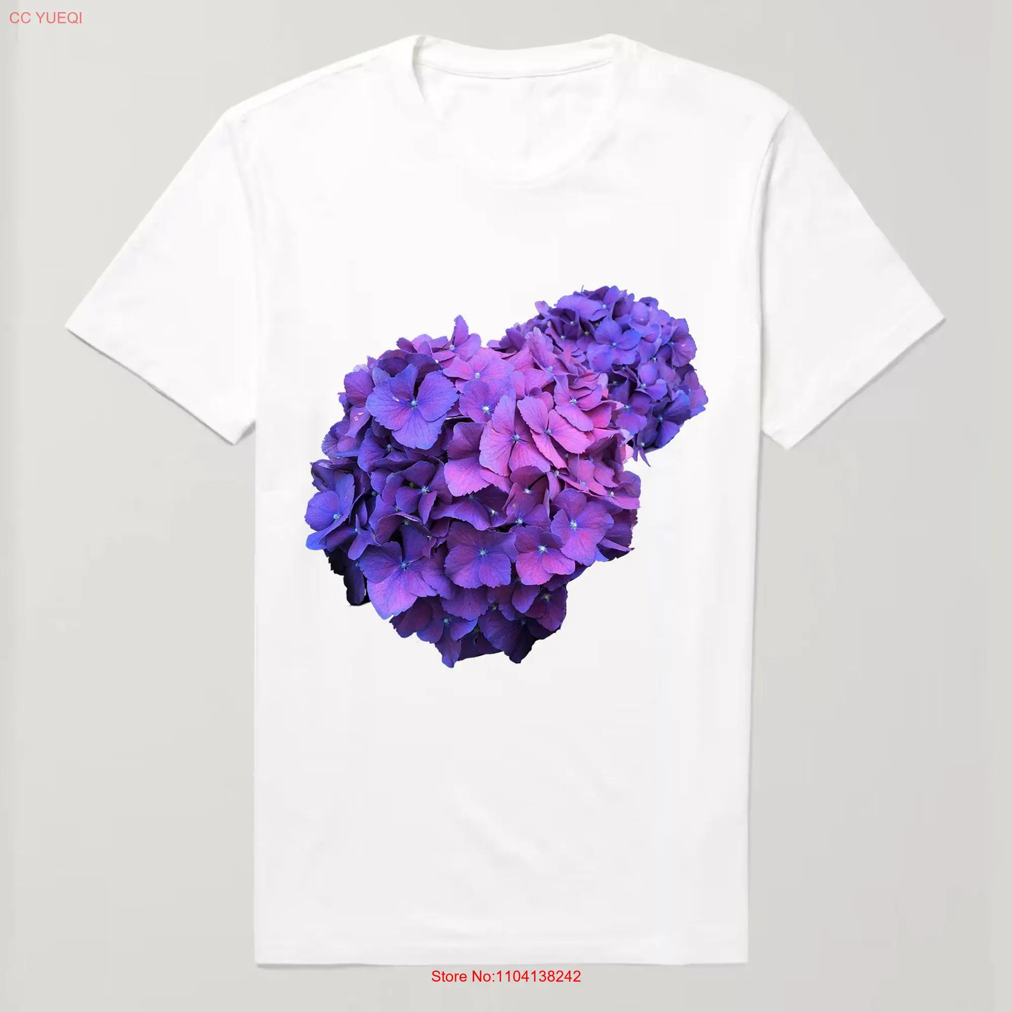 Floral Hydrangea T Shirt Nature Inspired for Adventure Lovers long or short sleeves