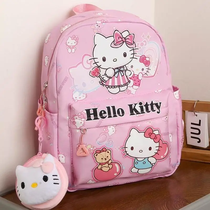 

Sanrio Hello Kitty Waterproof Backpack Kawaii Kuromi My Melody Fine Children Cartoon Portable Soft Girl Large Capacity New Style