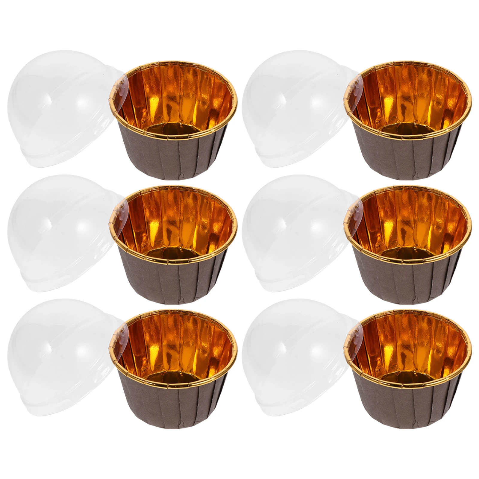 

50 Sets Cake Cups Grease-proof Paper Baking Muffins Coffee Disposable Lids Large Capacity Thick Eco-friendly Safe Festive Simple