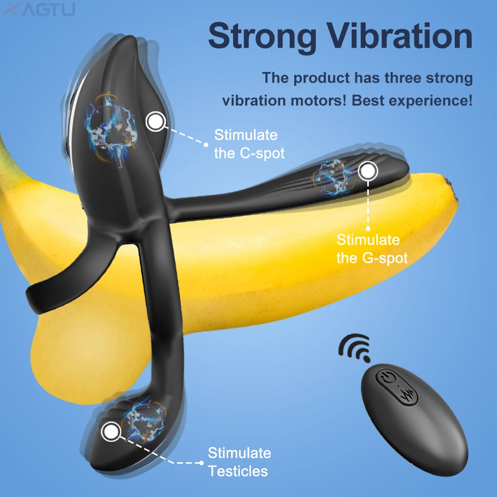 Cock Ring Vibrating for Men Ejaculation Delay Male Erectile Penis Ring G-Spot Clitoris Anal Stimulator Adult Sex Toy for Couples