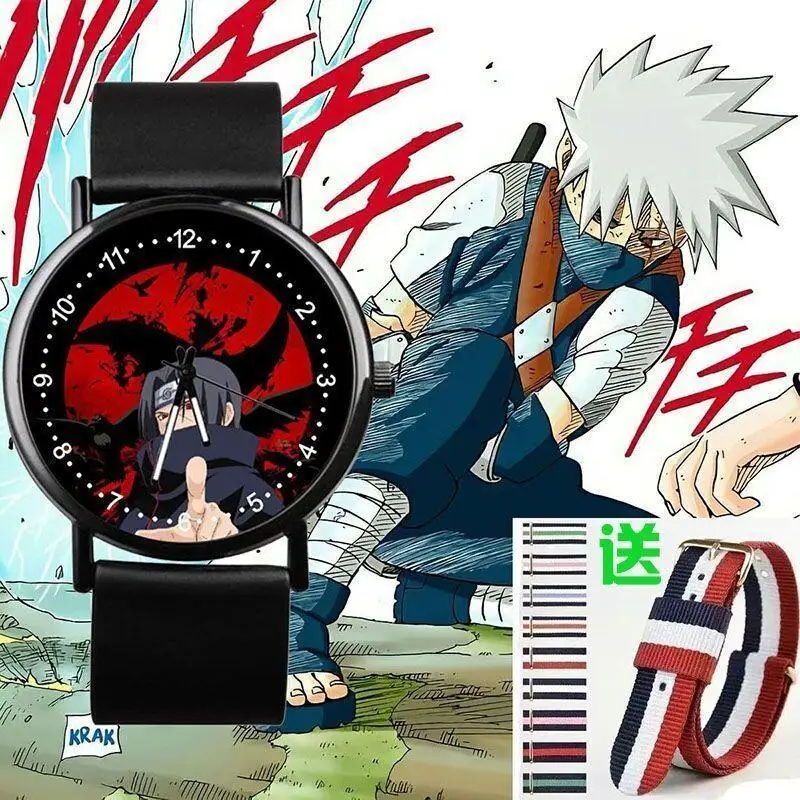 Reloj Casual Impermeable BANDAI Naruto Uzumaki Sharingan para Niños y Niñas, Estilo Urbano Moderno, Nuevo Modelo, Regalos de Alta Gama