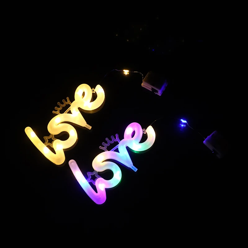 1PC LOVE Romantic Night Light Valentine's Day Proposal And Confession LED String Lights Battery Lights Wedding Decoration Light