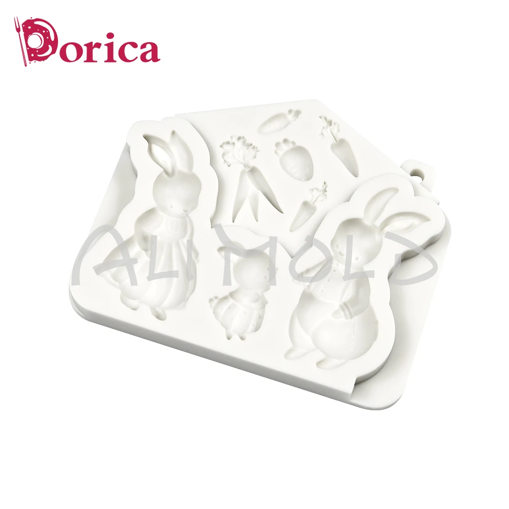 Królik/marchewka kremówka silikonowe formy DIY wielkanocna forma na czekoladki żywica glina Model narzędzie do dekorowania ciast kuchenne akcesoria do pieczenia — zdjęcie 7
