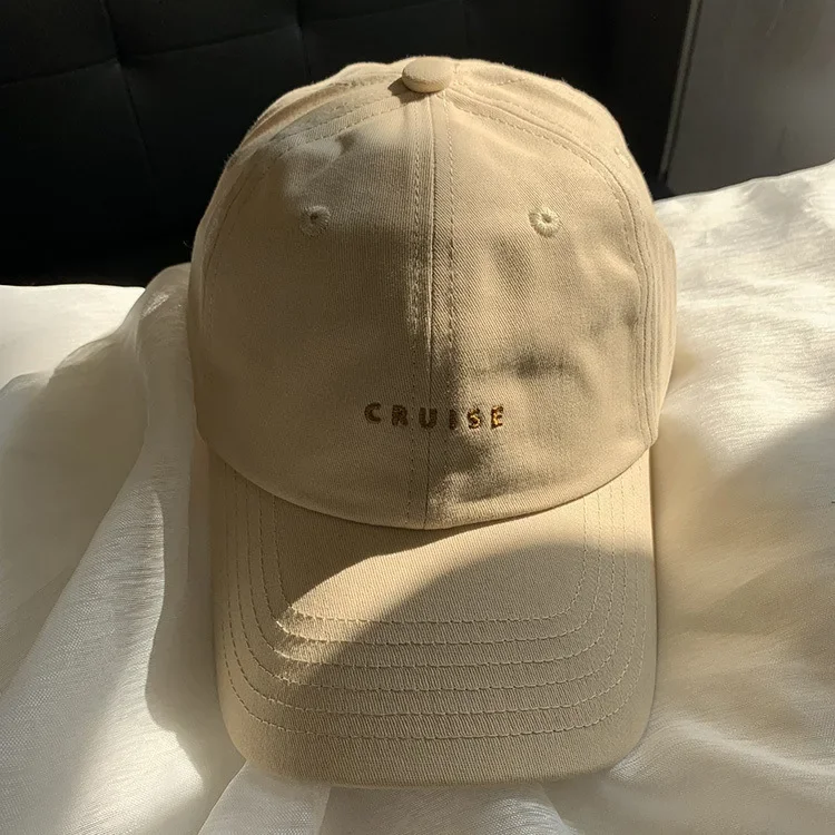outdoor baseball hat embroidered letters autumn and winter sunshade cap student age-reducing street shot curved brim hat