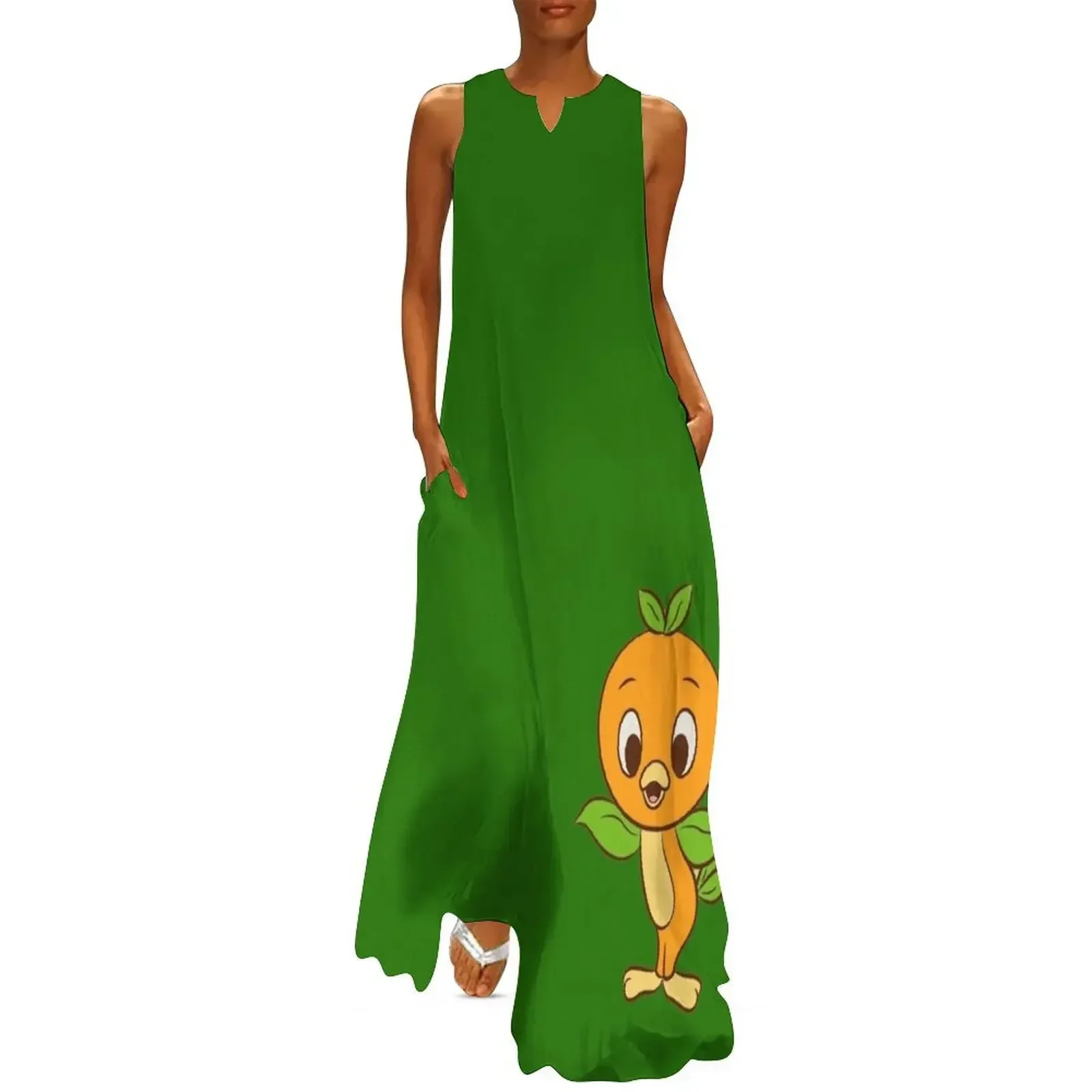 

Sweet Orange Bird Long Dress birthday dress Women's clothing elegant women's sets summer dress woman 2025