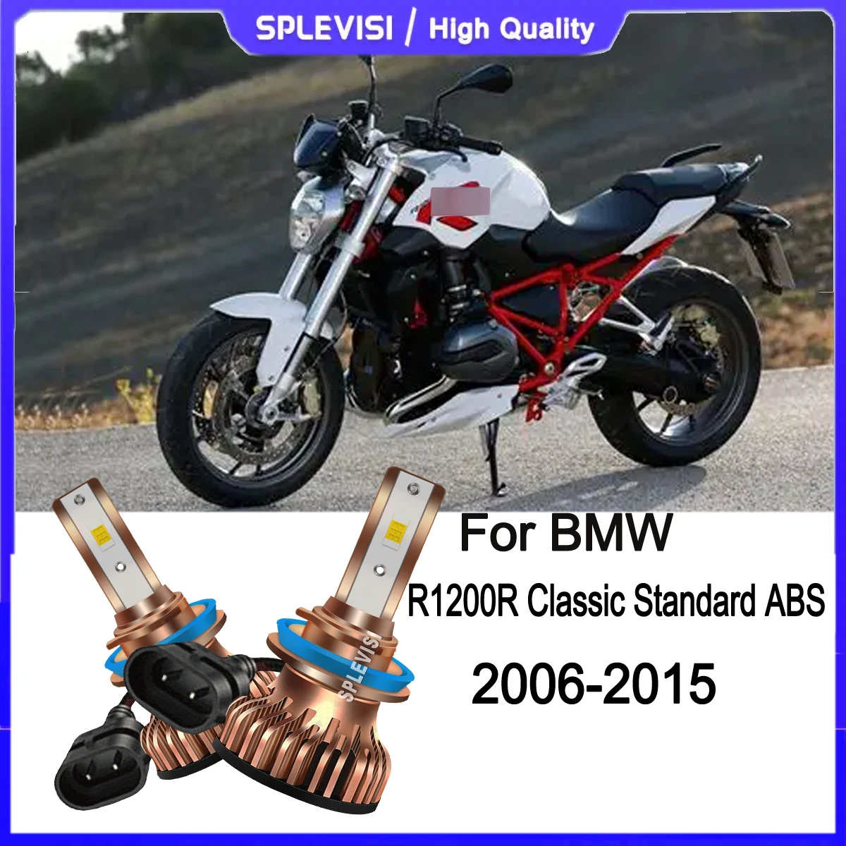 

H11 H9 H8 LED Headlight Bulbs - 400% brighter than traditional halogen bulbs For BMW R1200R Classic Standard ABS 2006 2007-2015