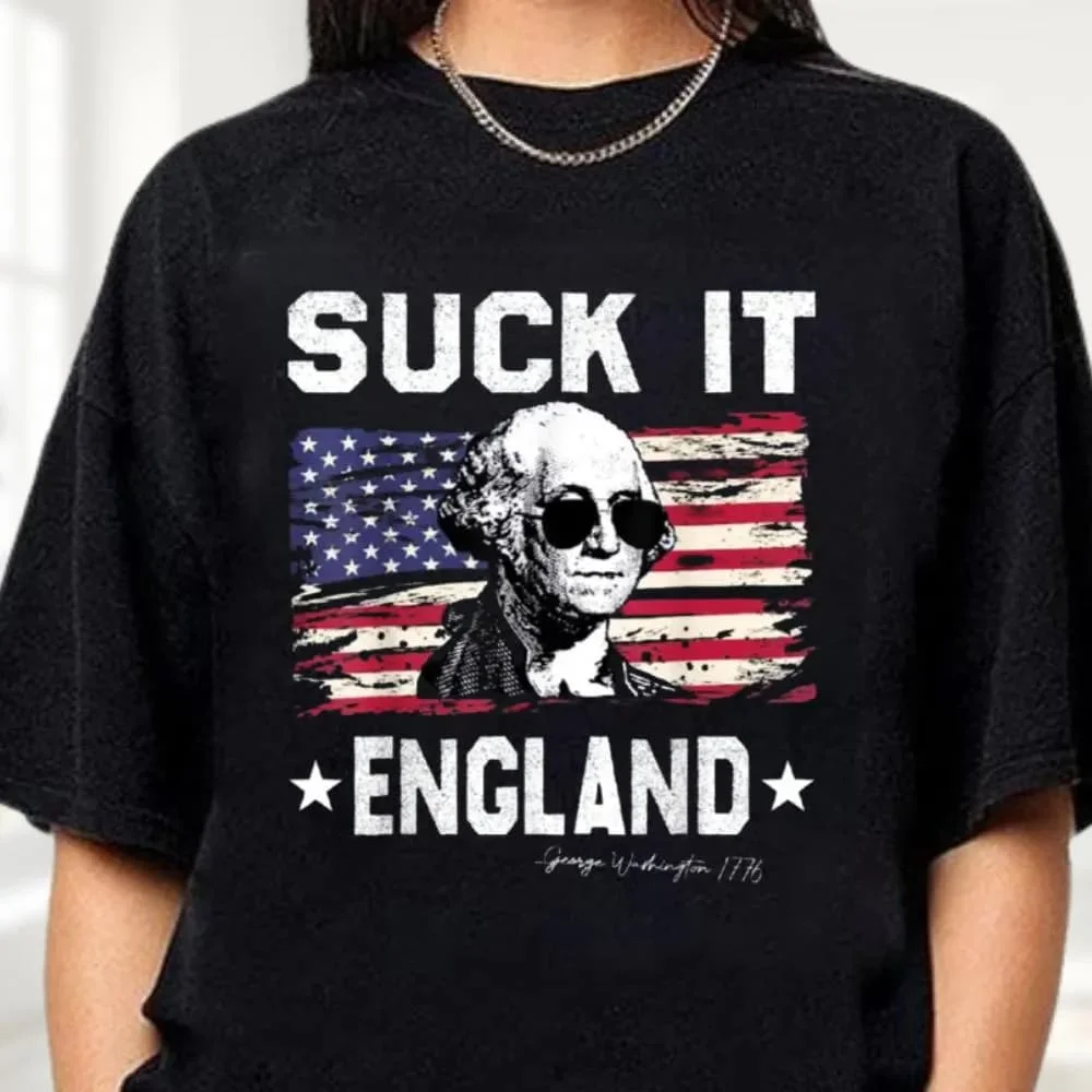 

Рубашка Suck It England Comfort Colors, рубашка 4 июля, забавная рубашка Джорджа Вашингтона 1776 года, патриотическая футболка США