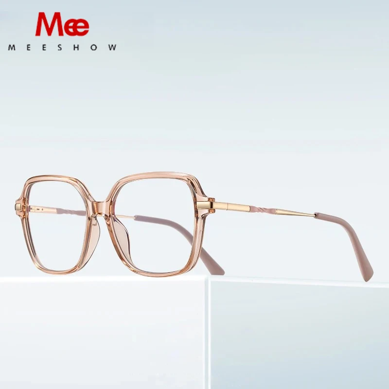 MEESHOW Classic Large Frame Women's Glasses Anti-Blue Light Reading Glasses Customizable Prescription Luxury Mens Lenses to Read