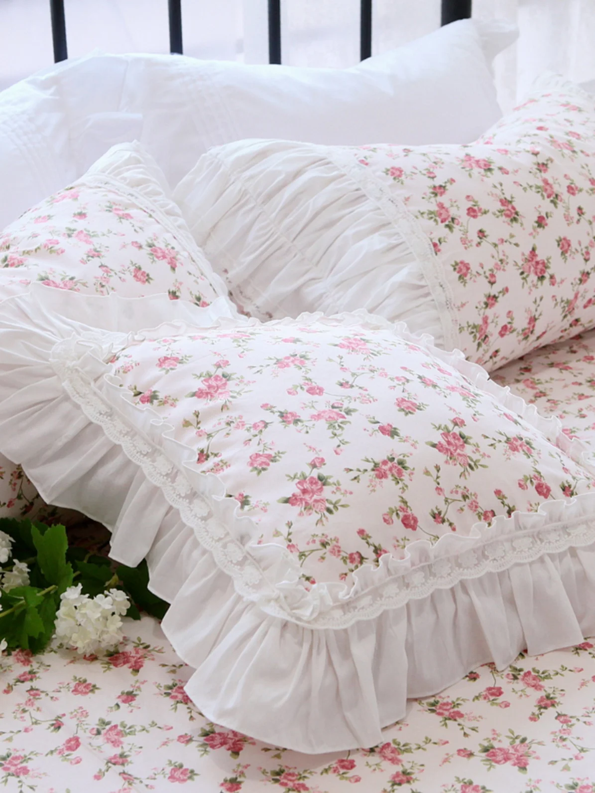 

Korean Sle Lace Pure Cotton Pillowcase Pillow Cover without Core Square ape Country Sle Home Decor Bedroom Use