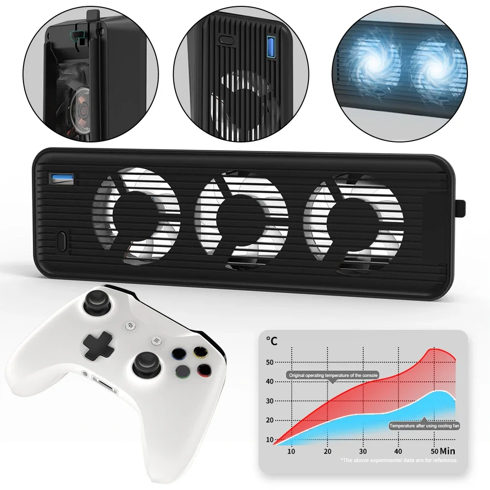 For PS5 Console External Host Cooling Fan with LED Light Cooling System Quiet Cooler Fan for Playstation 5 Disc&Digital Edition