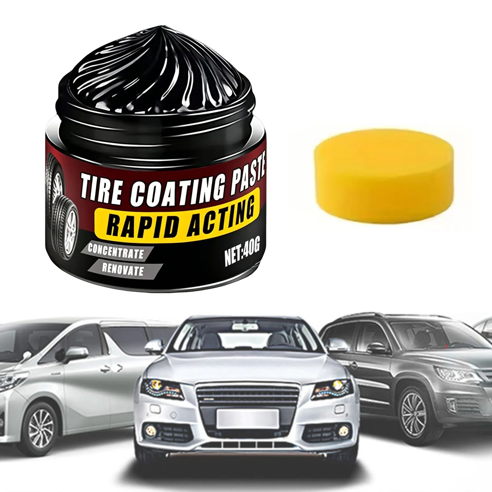 Tire Coating Paste Long-Lasting Car Interior Scratch Repair Paste User Friendly for Renewal Restores Care Gloss Auto Cleaning