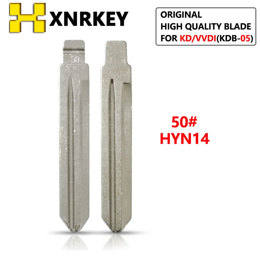 

XNRKEY KDB-05 HYN14 Metal Blank Uncut Flip KD VVDI Remote Car Key Blade #50 HYN14FH HYN14T14 HYN14TE HYN14MH for Hyundai/Kia