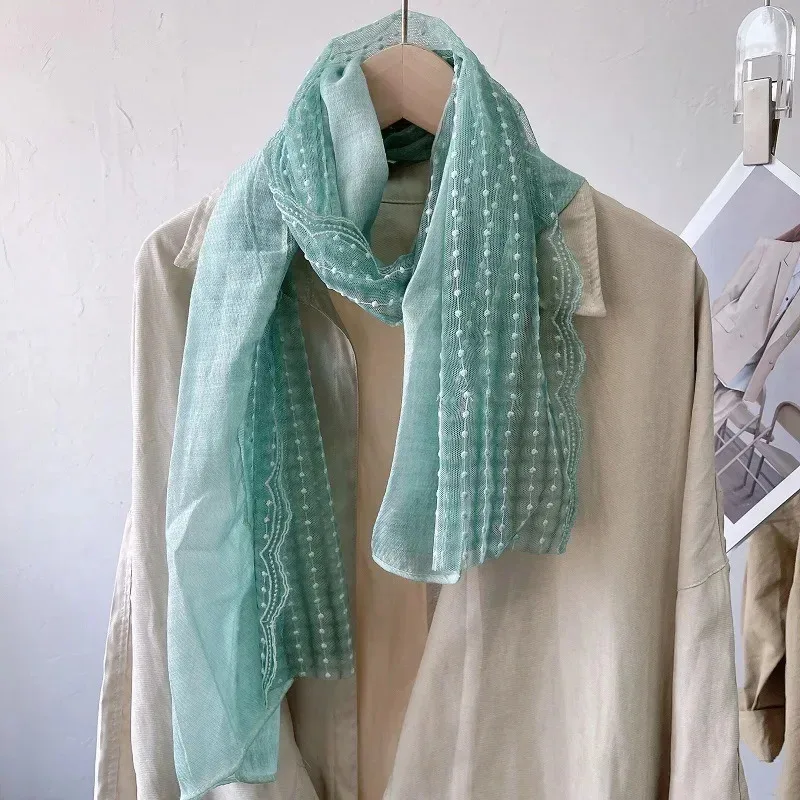الكتاني الدانتيل القطن والكتان وشاح رقيق المرأة الشتاء شال الربيع والخريف النمط الأجنبي أزياء الحرير بلون #5