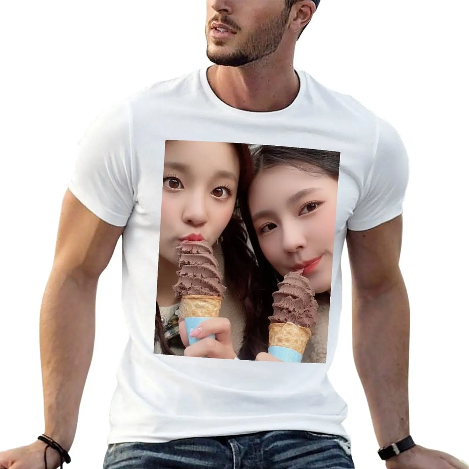 

GIDLE Miyeon & Yuqi T-Shirt man t shirt designer man t shirt heavy cotton T-Shirt