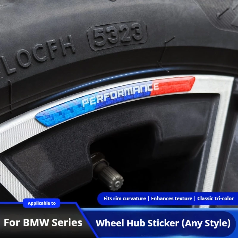 For BMW 1 2 3 4 5 6 7 Series  X1 X2 X3 X4 X5 X6 X7 2018-2026 Car Hub decoration sticker modification Carbon fiber body wrap