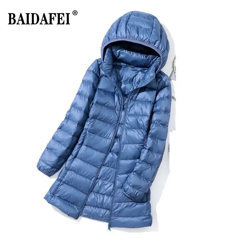 

Plus Size 7XL 8XL Womens Long Warm Down Coat 2023 New Ultra Light Down Jacket Women's Warm Thick Overcoats Hat Detachable