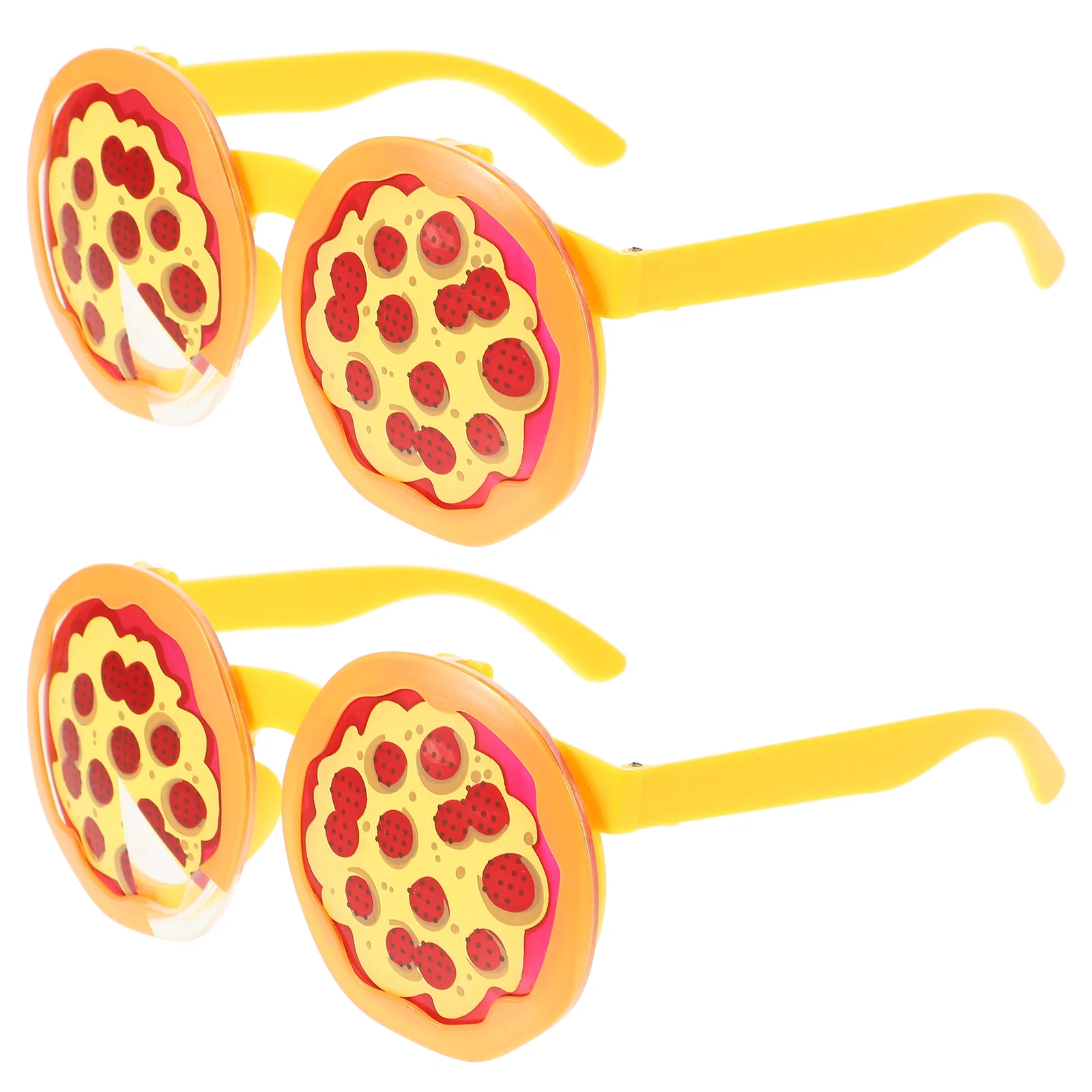 2 Pcs Christmas Party Glasses Fashion Sunglasses Cosplay Eyeglasses over Pizza Makeup