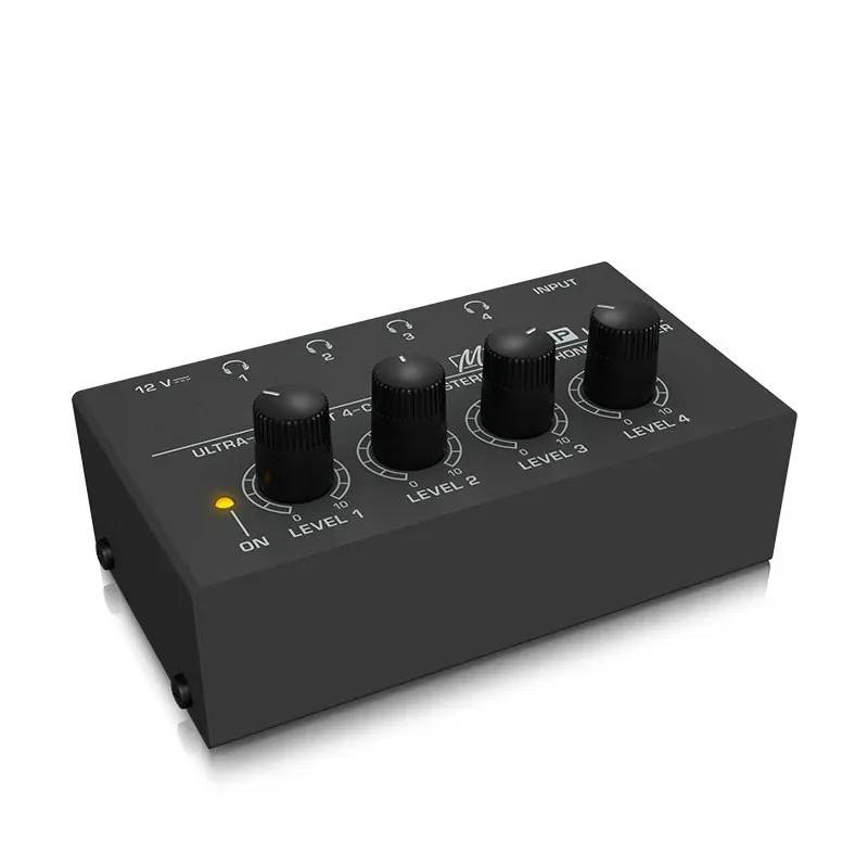 Amplificador de fone de ouvido mini áudio estéreo de 4 canais ha400 áudio ultracompacto com adaptador de alimentação adaptador de tomada ue eua